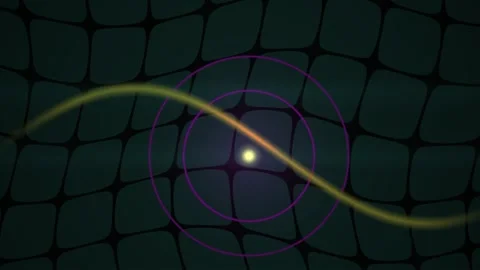 Abstract Digital Wave Animation with Glowing Particle Effect on Grid Backgr.. Stock Footage 340512416