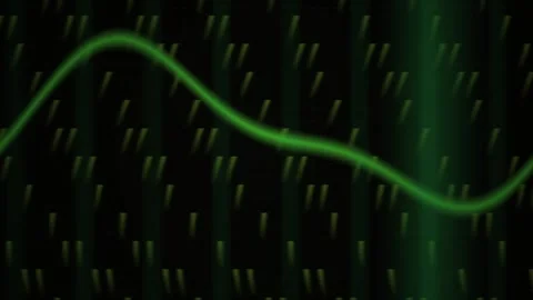 Abstract Digital Wave Animation with Matrix Style Falling Data Particles. Stock Footage 340512638