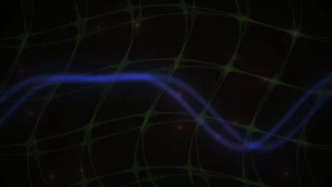 Abstract Digital Wave Animation Moving Through A Glowing Geometric Grid Net.. Stock Footage 341787008