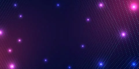 Abstract digital wave background big data visualization with blue and pink .. Stock Illustration