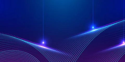 Abstract digital wave background. Connection network data with particles ar.. Stock Illustration