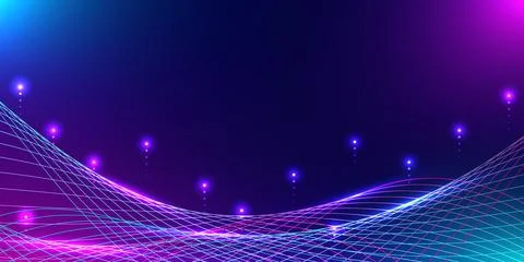 Abstract digital wave background. Deisgn for featuring glowing blue and pur.. Stock-Illustration
