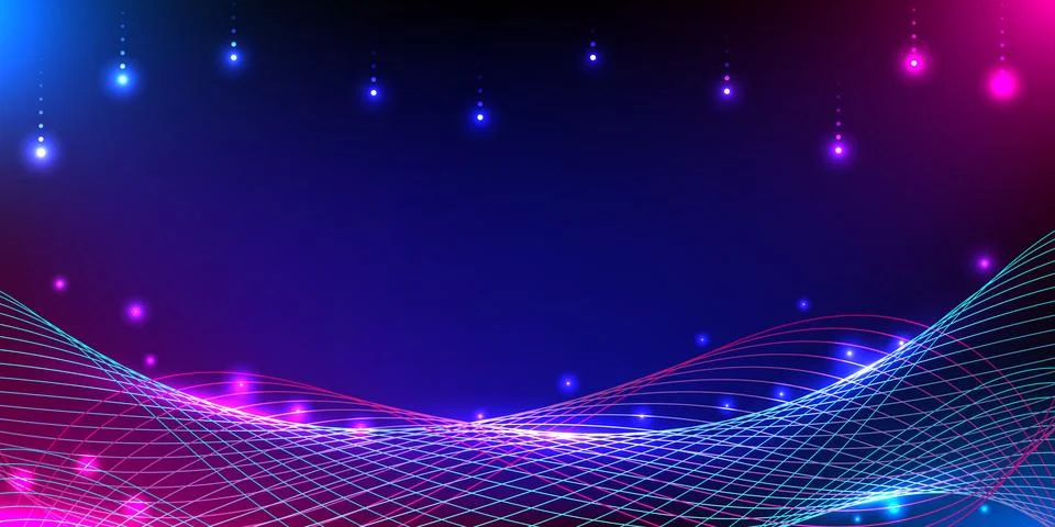 Abstract digital wave background. Deisgn for wavy lines with geometric tria.. Stockillustratie