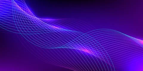 Abstract digital wave background. Design for wavy lines data connection geo.. イラスト素材