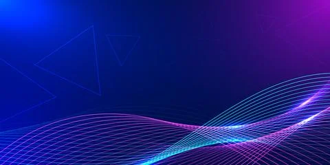 Abstract digital wave background. Design for featuring glowing cyan and pur.. Stock Illustration