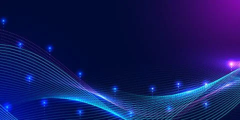 Abstract digital wave background. Design for financial technology data ligh.. 库存插图