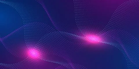 Abstract digital wave background with digital futuristic network data parti.. Stock Illustration