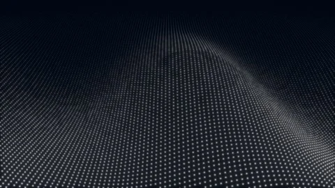 Abstract Digital Wave Background Featuring Glowing White Particles Moving T.. Stock Footage 345909841