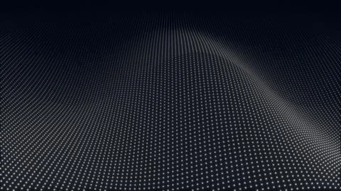 Abstract Digital Wave Background Featuring Glowing White Particles Formed i.. Stock Illustration