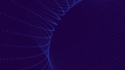 Abstract Digital Wave Background with Flowing Particles and Data Visualizatio Stock Footage 340028771