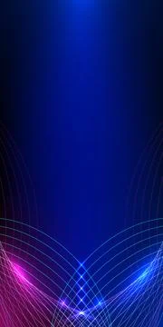 Abstract digital wave background. with fluid neon lines and bokeh light par.. 库存插图