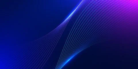 Abstract digital wave background. Futuristic AI neural network background w.. 库存插图