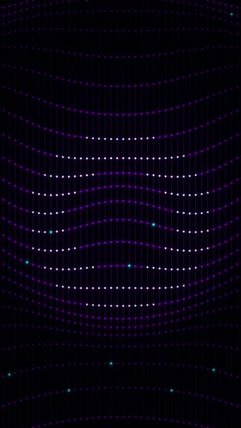 Abstract Digital Wave Background with Glowing Purple Particles and Data Lines Stock Footage 346196648
