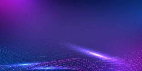 Abstract digital wave background glowing particles and light points represe.. Stock Illustration