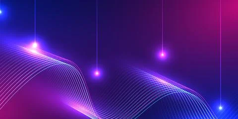 Abstract digital wave backgroundwith futuristic connection network. Design .. Stock Illustration