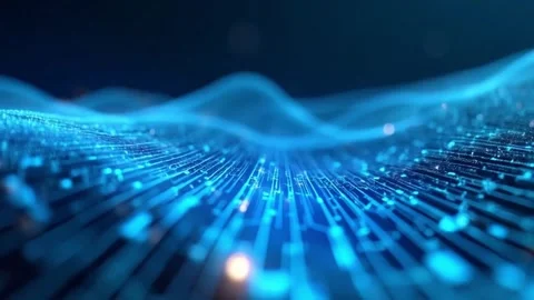 Abstract digital wave with circuit board pattern. Concept of technology, da.. Stock Footage 302317990