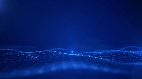 Abstract digital wave with data points and a futuristic blue background Stock Footage 310865939