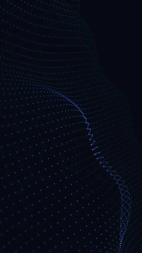 Abstract digital wave of dots in dark blue, futuristic technology concept Stock Footage 341245908