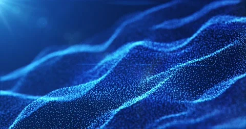 Abstract digital wave flow particles and light background, futuristic cyber 動画素材 248152227
