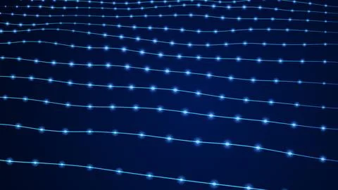 Abstract digital wave flow with technology background Ilustração Stock