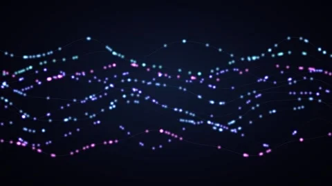Abstract digital wave of glowing blue and purple particles Stock Footage 335943301