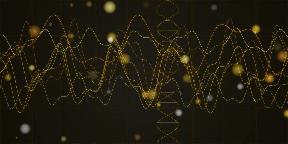 Abstract digital wave with glowing floating particles Stock Illustration