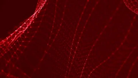 Abstract Digital Wave of Glowing Particles and Wire frame,rendering backgrounds Stock Footage 280329866