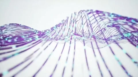 Abstract digital wave of glowing particles on a white background Video stock 316021106