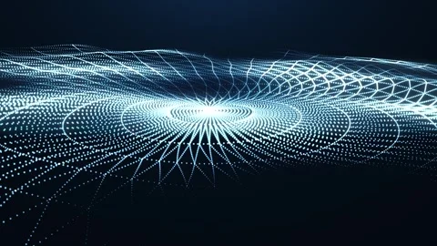 Abstract digital wave of glowing particles forming Stock Footage 327808466