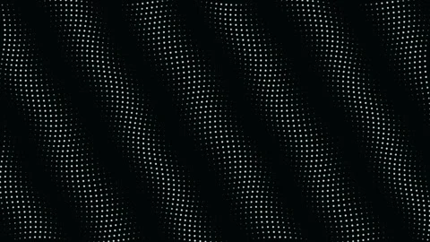 Abstract digital wave of green halftone dots on black background Stock Footage 336636684