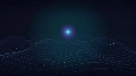 Abstract Digital Wave Grid with Glowing Light in Motion Vídeos de archivo 344232843