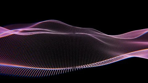 Abstract Digital Wave of Light with Dotted Patterns Stock Illustration