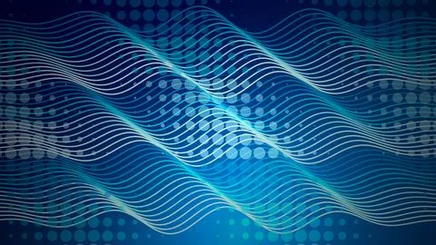 Abstract digital wave lines flowing in a blue background Stock Illustration