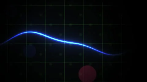 Abstract Digital Wave Motion Animation on Dark Grid Background. Stock Footage 341787105