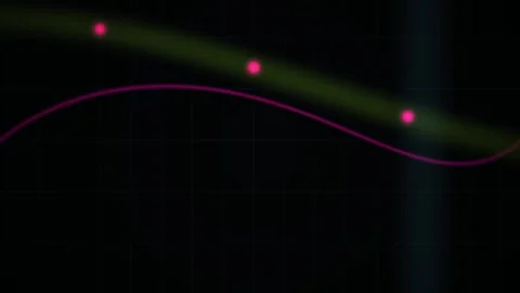 Abstract Digital Wave Motion with Glowing Red Nodes and Flowing Data Lines. Stock Footage 341787282
