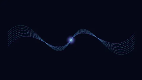 Abstract Digital Wave Motion Loop With Glowing Light Pulse in Dark Cyberpun.. Stock-Footage 346446491