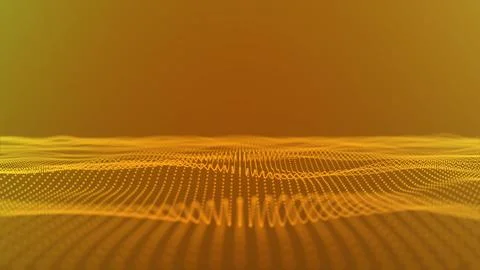 Abstract Digital Wave with Orange Gradient Stock Photos