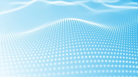 Abstract digital wave of particles and dots moving on gray and white background Stock Footage 340605275