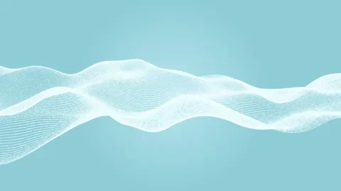 Abstract digital wave of particles and dots moving on gray and white background Stock Footage 341662664