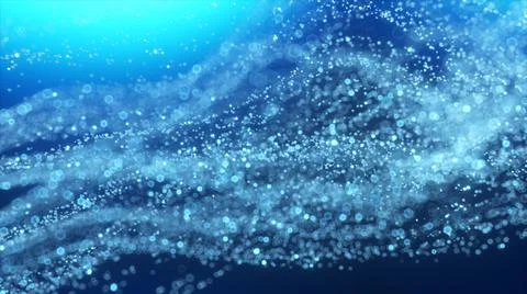 Abstract digital wave of particles and blue abstract background, cyber 3d ill Stock Illustration