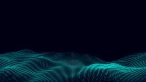 Abstract Digital Wave Particles Animation on Dark Blue Technology Background 動画素材 330894963