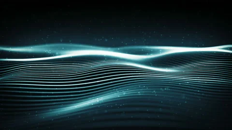 Abstract digital wave with particles in a cyber space. Видео 94859467