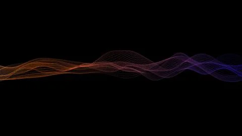 Abstract Digital Wave Pattern on Black Background Stock Photos