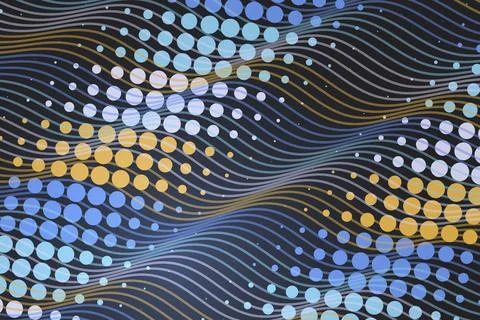Abstract digital wave pattern with colorful dots and lines Stock Photos