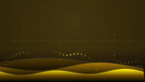 Abstract digital wave pattern on deep golden brown gradient background Stock Footage 346002236