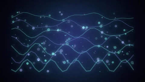 Abstract digital wave pattern with glowing particles on dark backgroun Stock Footage 335893832