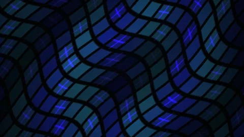 Abstract Digital Wave Pattern with Glowing Blue Rectangular Grid Elements. Stock Footage 341787380