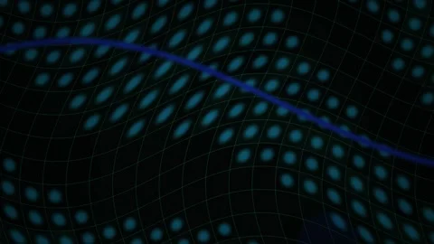 Abstract Digital Wave Pattern with Glowing Cyan Dots and Flowing Blue Lines. Stock Footage 341787398