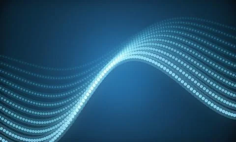 Abstract digital wave pattern with glowing blue light effects design Stock Illustration
