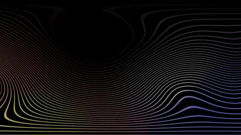 Abstract digital wave pattern with gradient colors animated on a dark backg.. Stock Photos